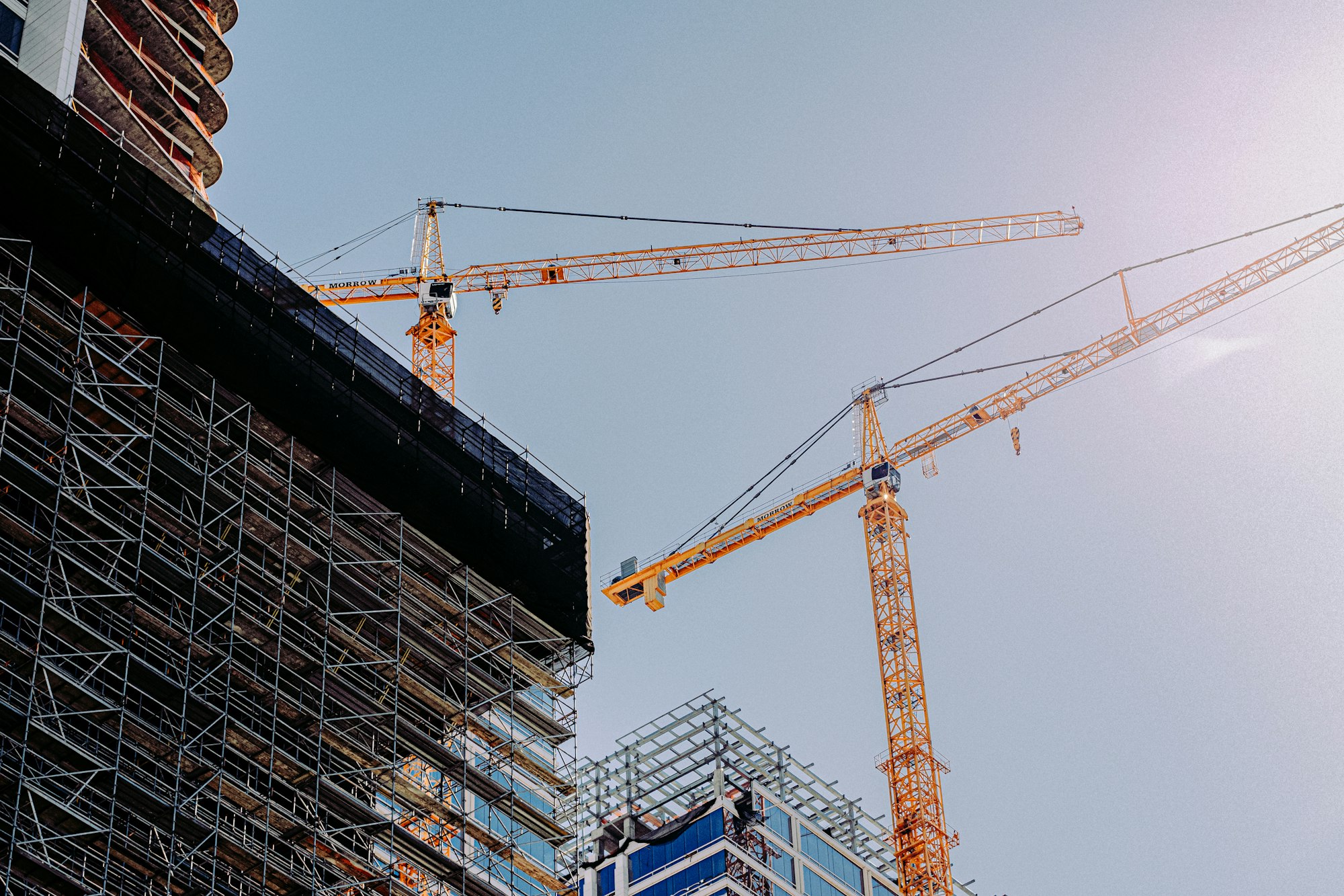 Tower cranes on a construction site